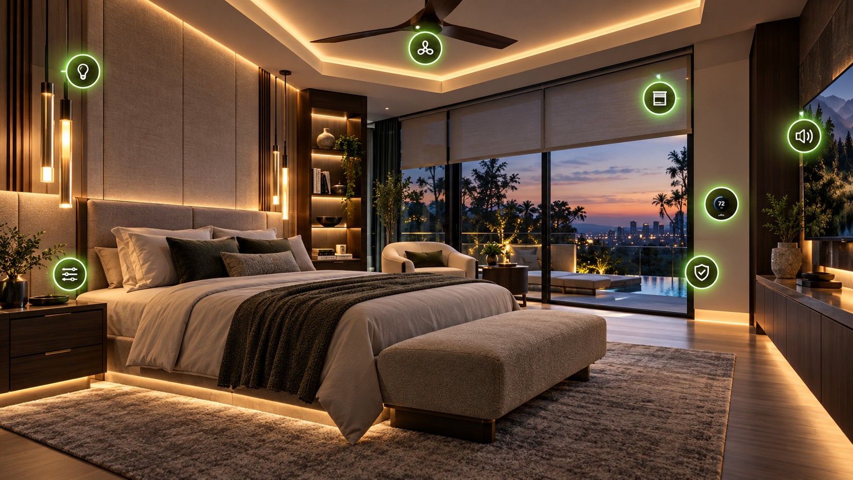 Bedroom smart automation space